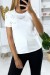 White Rhinestone Embellished T-shirt | $3.41 | OKKO MODE