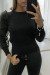 Black Puff Sleeve Tulle Lined Sweater | €10.50 | OKKO MODE