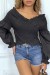 Blouse plissée noire, à manches longues bouffantes | €4.20 | OKKO MODE