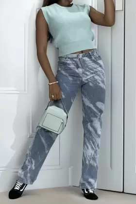 Joli pull moutarde épaules bombé style motard avec perles | 14,42 $ | OKKO MODE