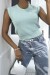 Pastel Green Sleeveless Round Neck Top | $5.69 | OKKO MODE