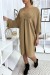 Vestido curto elegante em tom de camelo. | 5,69 $ | OKKO MODE