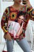 Pull col V léger oversize très doux rouge dessin fille fashion | 14,11 € | OKKO MODE