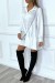 Robe chemise blanche satinée à volant | 15,02 $ | OKKO MODE