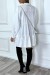 Robe chemise blanche satinée à volant | 15,02 $ | OKKO MODE