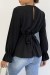Blouse cache-coeur pailletée noire à volants | 21,85 $ | OKKO MODE