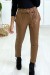 Camel Carrot Cut Pants with Ruched Waist and Belt | €15.12 | OKKO MODE