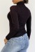 Vestido noche negro lentejuelas rojas cuello alto manga larga | 8,19 € | OKKO MODE