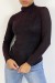 Vestido noche negro lentejuelas rojas cuello alto manga larga | 8,19 € | OKKO MODE
