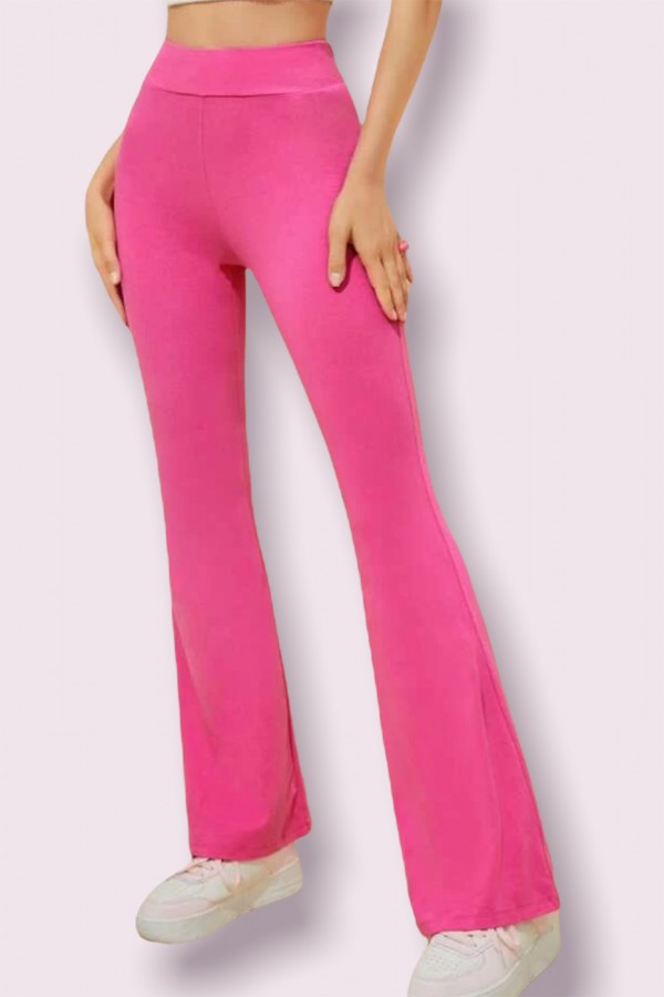 Pantalon moulant évasé rose - 3