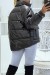 Doudoune noir mi-longue effet réfléchissant hyper tendance légère et confortable | 20,48 $ | OKKO MODE