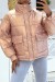 Doudoune rose mi-longue effet réfléchissant hyper tendance légère et confortable | 20,48 $ | OKKO MODE