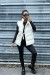 Doudoune en simili beige sans manche ajustable à la taille | 20,48 $ | OKKO MODE