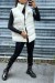 Doudoune en simili beige sans manche ajustable à la taille | 20,48 $ | OKKO MODE