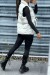 Doudoune en simili beige sans manche ajustable à la taille | 20,48 $ | OKKO MODE