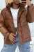 Grosse doudoune marron à ceinture et capuche effet brillant chaleureuse et glamour | 20,48 $ | OKKO MODE