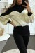 Pull noir bi-matière avec manches bouffante | 6,83 $ | OKKO MODE