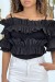 Top noir col bateau à volants | 5,69 $ | OKKO MODE