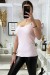 Regata rosa com detalhes em renda no busto e nas costas. | 3,41 $ | OKKO MODE