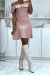 Robe trapéze rose clair  à col bateau | 7,96 $ | OKKO MODE