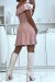 Robe trapéze rose clair  à col bateau | 7,96 $ | OKKO MODE