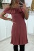 Vestido rosa oscuro estilo trapecio con cuello barco | 7,96 $ | OKKO MODE