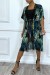 Kimono verde con encaje y estampado de palmera | 13,65 $ | OKKO MODE