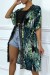 Kimono verde con encaje y estampado de palmera | 13,65 $ | OKKO MODE
