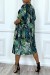 Kimono verde con encaje y estampado de palmera | 13,65 $ | OKKO MODE
