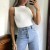 Top sans manche blanc très extensible en col montant allant jusquau 46 | 3,41 $ | OKKO MODE