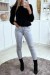 Slim Grey Distressed Knee Ripped Jeans | €6.30 | OKKO MODE