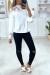 Blouse blanche avec buste motif satiné et perlé | 5,46 $ | OKKO MODE