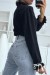 Sweater negro con cuello alto y lazo - Suave y elegante | 10,92 $ | OKKO MODE