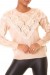 Pull beige à col rond et motif losanges en dentelle | 10,92 $ | OKKO MODE