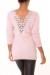 Top ajustado rosa con detalles de encaje en la espalda | 10,92 $ | OKKO MODE