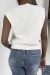 Blusa sin mangas blanca con cuello en V y detalle trenzado | 10,08 € | OKKO MODE