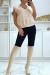 Chaleco sin mangas en V con trenzado - Color Camel | 10,92 $ | OKKO MODE