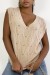 Chaleco sin mangas en V con trenzado - Color Camel | 10,92 $ | OKKO MODE