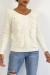 Pull  col V très chic beige à volants | 10,92 $ | OKKO MODE