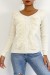Pull  col V très chic beige à volants | 10,92 $ | OKKO MODE