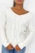 White V-Neck Lace Trimmed Pull Court with Braided Detail | $10.92 | OKKO MODE