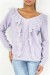 Blusa corta lila con escote en V y detalles de trenzas y encajes | 10,92 $ | OKKO MODE