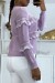 Lilac Round Neck Pull with Lovely Lace Ruffles | €10.08 | OKKO MODE