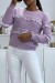 Lilac Round Neck Pull with Lovely Lace Ruffles | €10.08 | OKKO MODE