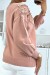 Rosa Damenpullover mit V-Ausschnitt und zartem Spitzenmuster - Eleganter Pullover für Frauen | 10,92 $ | OKKO MODE