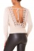 Pull court taupe  doux et chaud à décolleté plongeant dans le dos et motif en dentelle | 8,47 £ | OKKO MODE