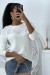 Weißer Pullover mit Rundhalsausschnitt und Vintage-Style Volants - Trendiger Damenpullover | 10,08 € | OKKO MODE
