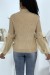 Suéter de cuello alto en color taupe con mangas abullonadas - Tulle | 10,92 $ | OKKO MODE