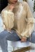 Suéter de cuello alto en color taupe con mangas abullonadas - Tulle | 10,92 $ | OKKO MODE