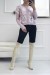 Pull lila à empiècement en dentelle et coupe basique | 10,08 € | OKKO MODE